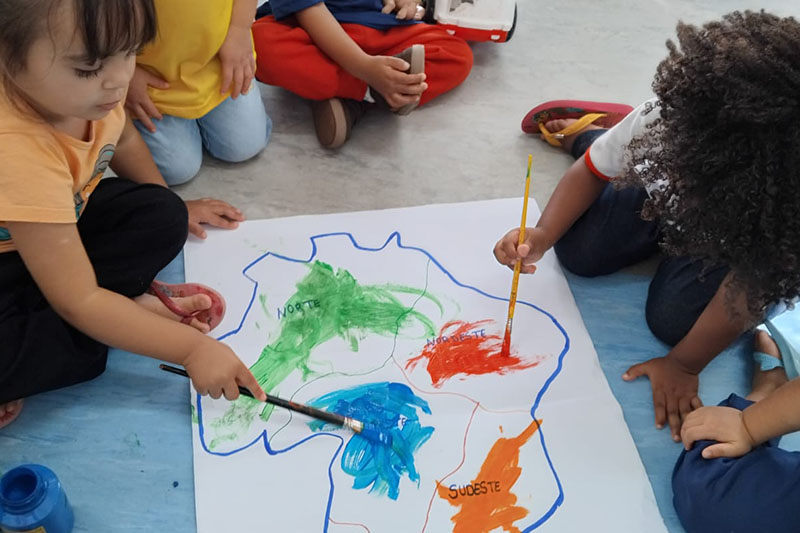 Acolhida das crianças após recesso – CEPI Rosa do Campo