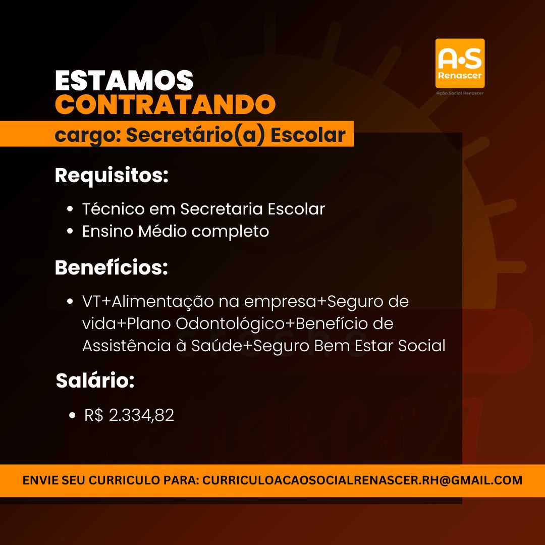 Vaga Secretária Escolar