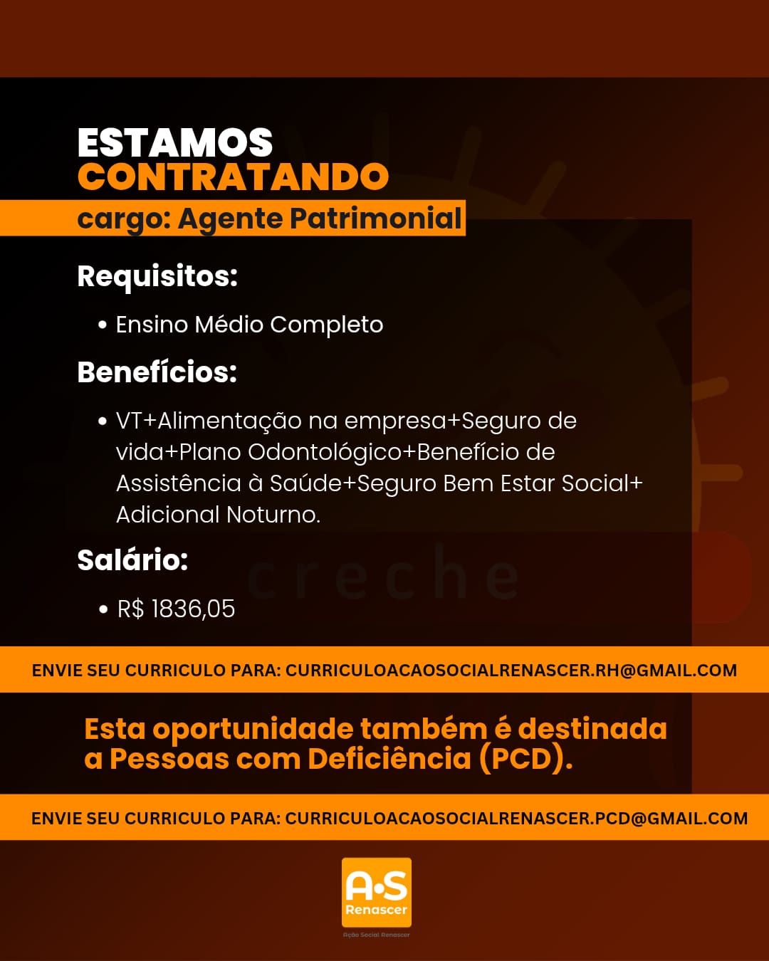 trabalhe conosco 2026 (Agente Patrimonial)
