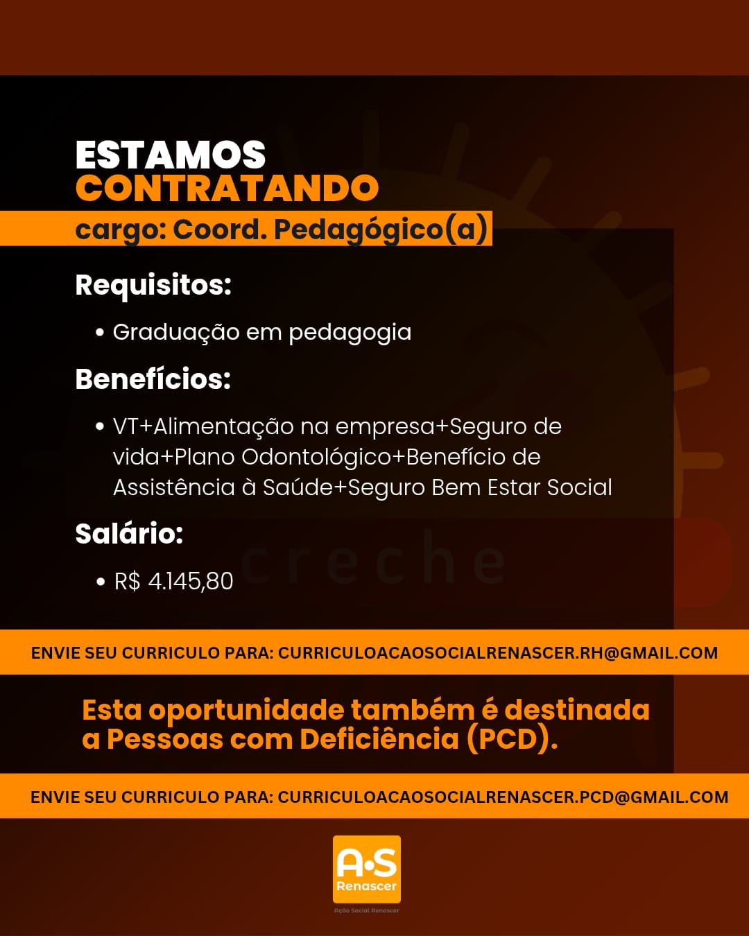 trabalhe conosco 2026 (Coord Pedagógico)