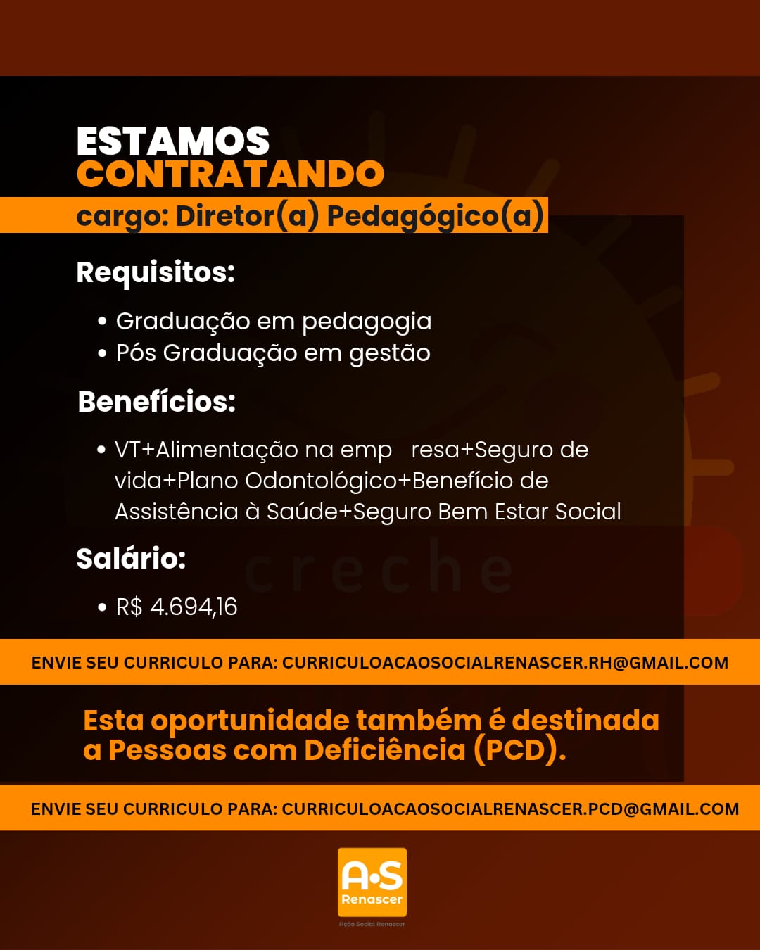 trabalhe conosco 2026 (Diretor pedagógico)