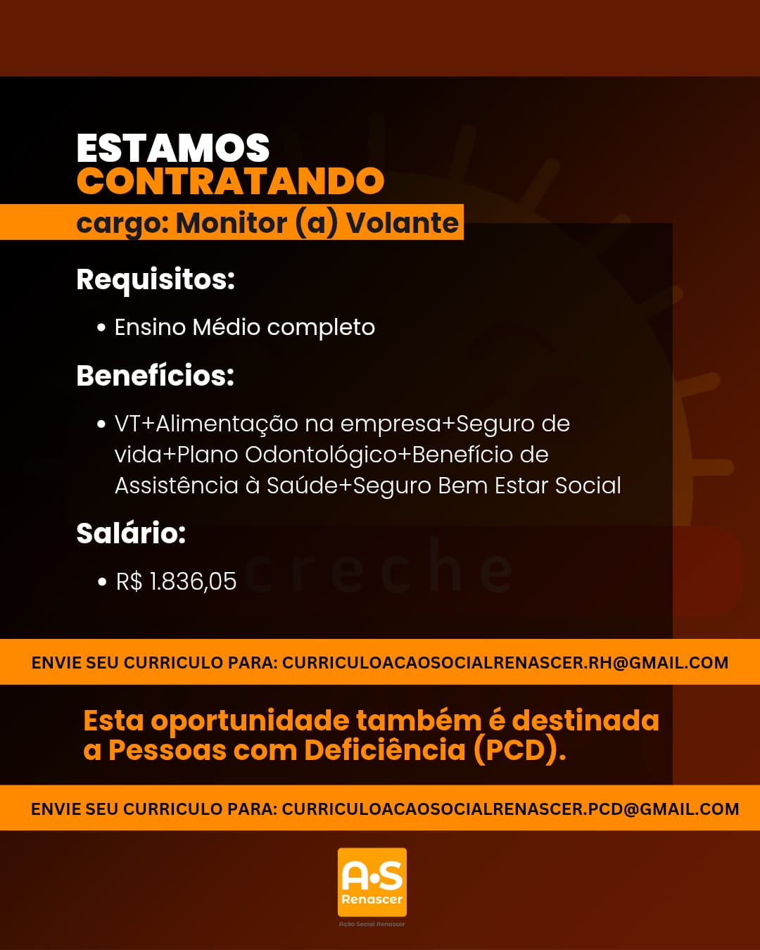 trabalhe conosco 2026 (Monitor Volante)