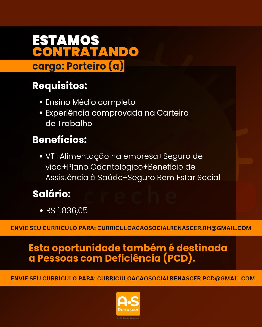trabalhe conosco 2026 (Porteiro)